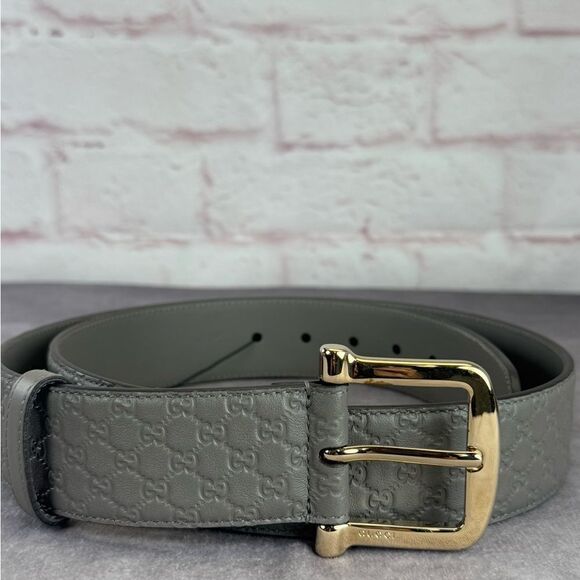 Gucci Microguccissima Embossed Gray Leather Belt 281548 100/40 - Picture 1 of 12